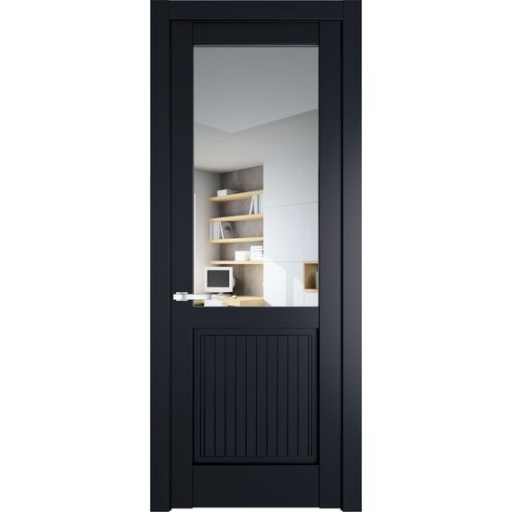 Межкомнатная дверь 3.2.2PM нэви блу остеклённая