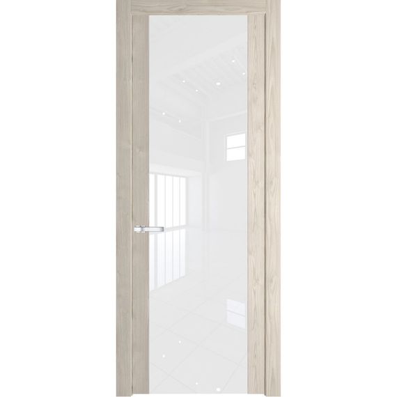 Межкомнатная дверь 1.7N каштан светлый остеклённая