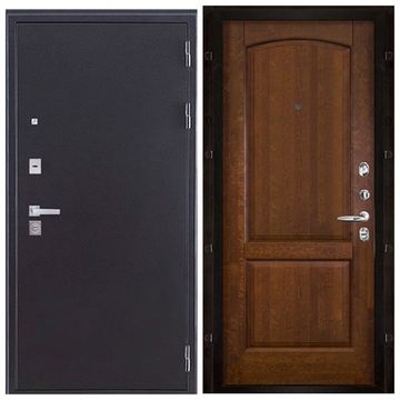 Входная дверь Колизей Плюс антик тёмное серебро панель Фоборг античный орех