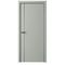 Межкомнатная дверь эмаль Лайн 4 серая глухая чёрная алюминиевая кромка