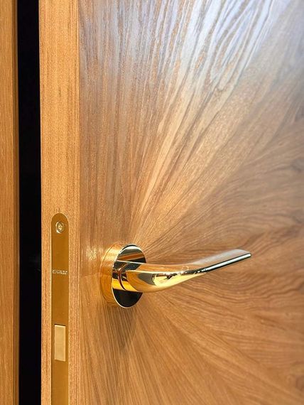 Межкомнатная дверь шпон Гладкая лучи дуб натуральный глухая