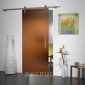 Стеклянная раздвижная дверь Лофт Лайт бронза матовая