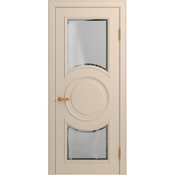 Межкомнатная дверь массив бука Viporte Лацио Амбиенте ваниль остекление 5