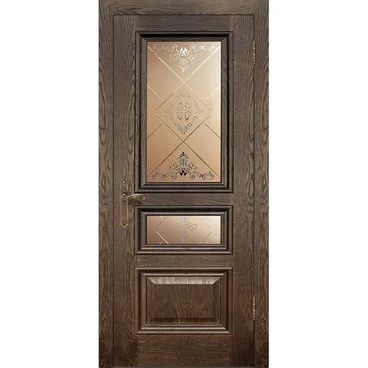 Межкомнатная дверь шпон Верона дуб английский остеклённая