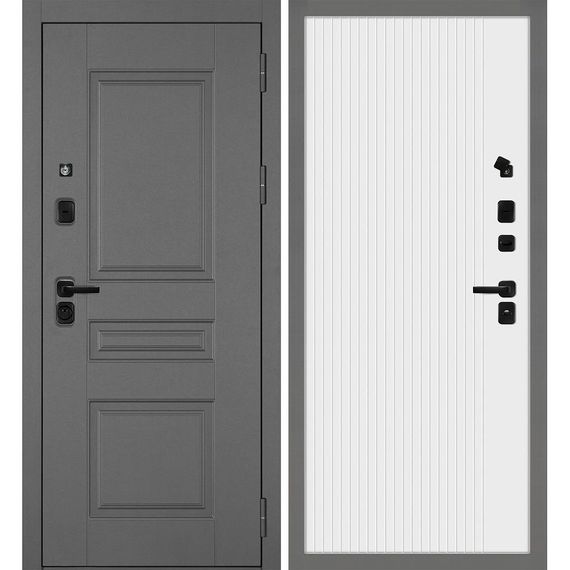 Входная дверь Октава-150 панель фрезерованная PR-197 белая