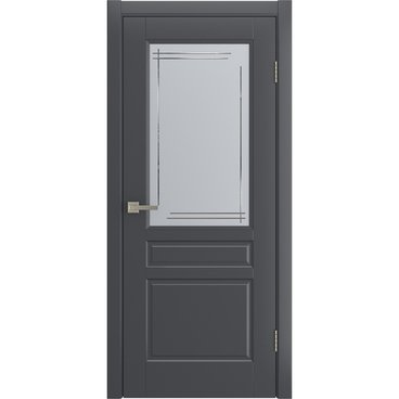 Межкомнатная дверь Бриз графитовая эмаль RAL 7024 со стеклом