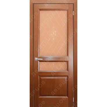 Межкомнатная дверь шпон Готика орех остеклённая