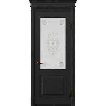 Межкомнатная дверь массив дуба Viporte Флоренция Декор арабика остеклённая