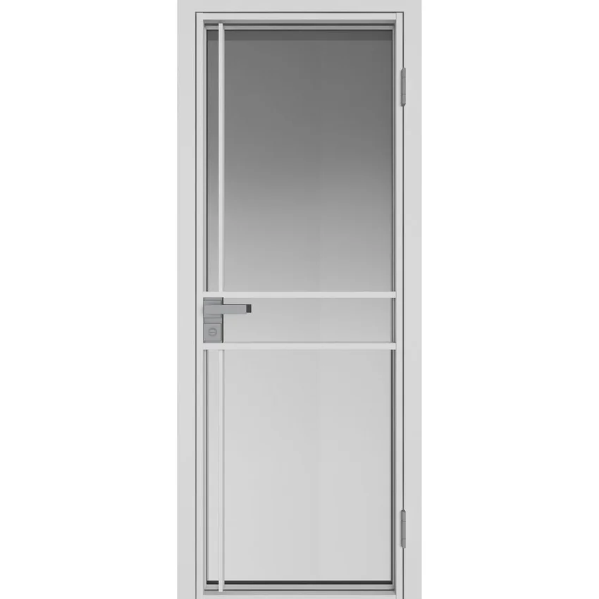 Межкомнатная алюминиевая дверь 9AG белая матовая RAL 9003 остеклённая