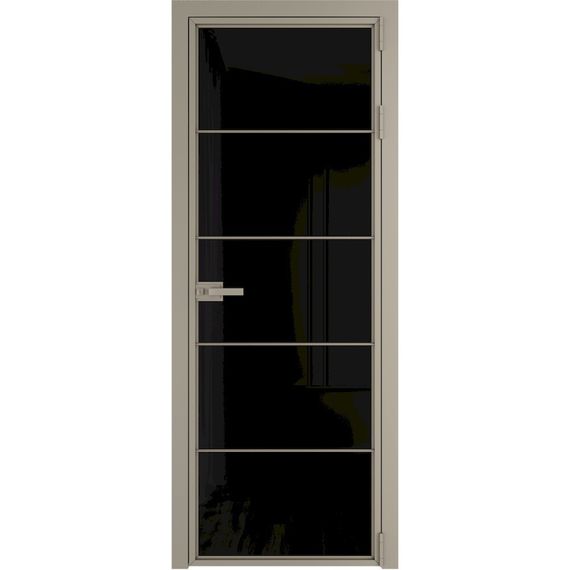 Алюминиевая межкомнатная дверь 5AХ никель матовый остеклённая