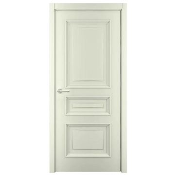 Межкомнатная дверь эмаль Багет 3 слоновая кость глухая