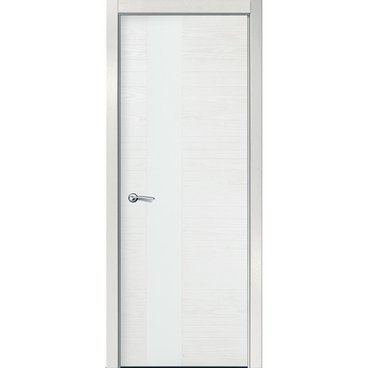 Межкомнатная дверь шпон ID HL бьянко с белым стеклом