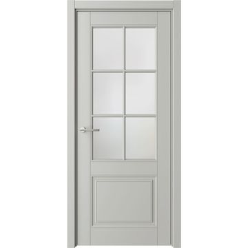 Межкомнатная дверь эмаль Классика 4 серая остеклённая