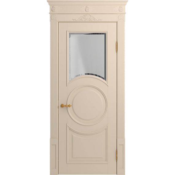 Межкомнатная дверь массив бука Viporte Лацио Амбиенте ваниль остекление 1