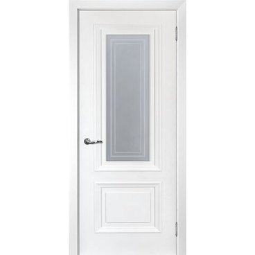 Межкомнатная дверь эмаль Текона Смальта 102 сапфир RAL 9003 остеклённая