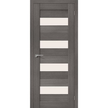 Межкомнатная дверь экошпон Порта-23 grey veralinga остеклённая