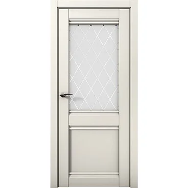 Межкомнатная дверь экошпон 1212 магнолия остеклённая