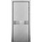 Маятниковая влагостойкая дверь Kapelli серый RAL 7035 с отбойной пластиной посередине