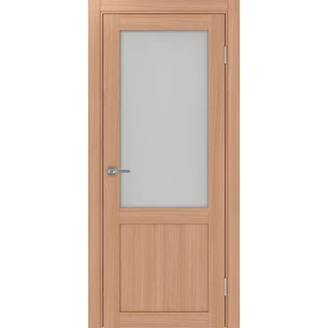 Межкомнатная дверь экошпон Турин 502.21 ясень тёмный остеклённая