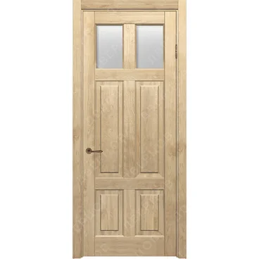 Межкомнатная дверь массив дуба без сучка Дверцов Граттери ПО-2-1 остеклённая