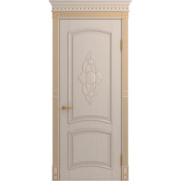 Межкомнатная дверь массив ясеня Viporte Бристоль Декор прованс глянец глухая
