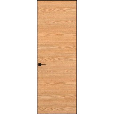 Скрытая дверь шпон дуба горизонт чёрная AL кромка открывание на себя