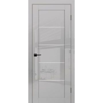 Межкомнатная дверь экошпон Profilo Porte G-15 агат глянец стекло сатинат белый