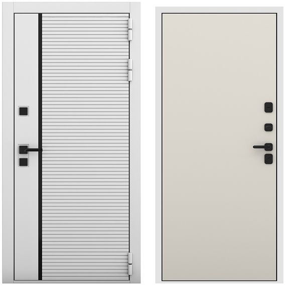 Входная дверь Пиано белый матовый панель гладкая