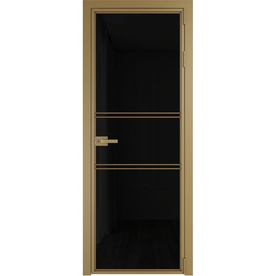 Алюминиевая межкомнатная дверь 2AХ золото остеклённая