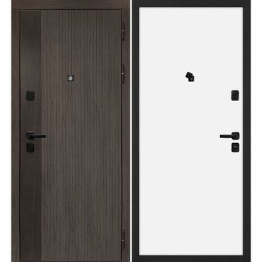 Входная дверь Вертикаль дымчатый камень дуб морёный панель МДФ под покраску