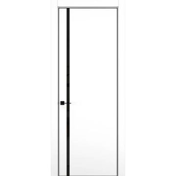 Межкомнатная дверь керамик MN 5 снежный стекло чёрное