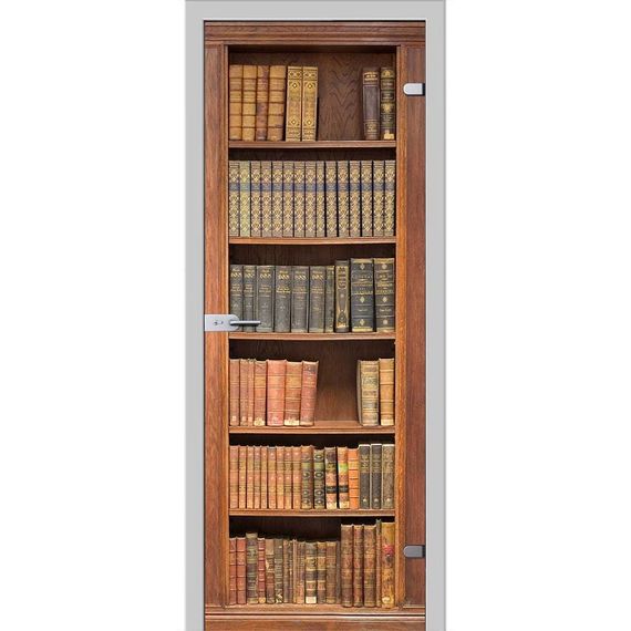 фотография стеклянной двери Акма Book с наличниками из экошпона в цвете манхеттен