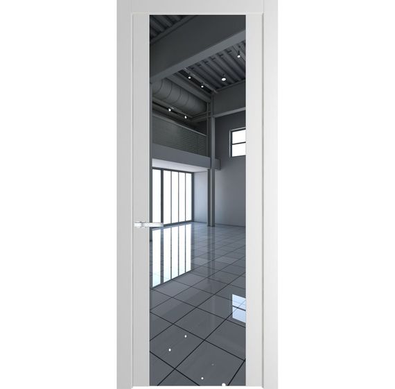 Межкомнатная дверь 1.7P крем вайт остеклённая