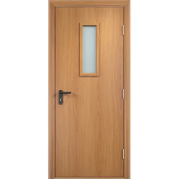 Дверь противопожарная деревянная ПВХ EI60 миланский орех со стеклом
