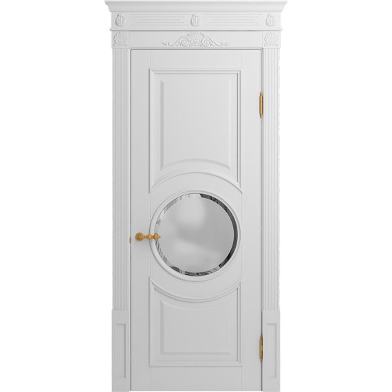 Межкомнатная дверь массив бука Viporte Лацио Амбиенте белая эмаль остекление 4