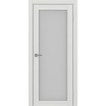 Межкомнатная дверь экошпон Турин 501.2 ясень серебристый остеклённая