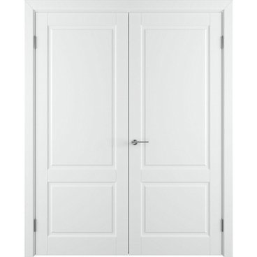 Двухстворчатая распашная дверь Патриция белая эмаль глухая