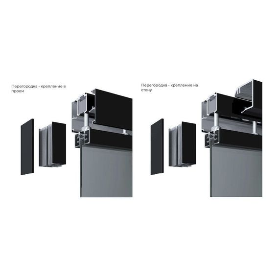 Алюминиевая стеклянная перегородка Каскад AG 1 деорэ стекло прозрачное