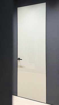 Скрытая алюминиевая дверь стекло крашенное по RAL