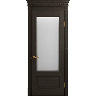 Межкомнатная дверь массив дуба Viporte Классика 1 шоколад остеклённая