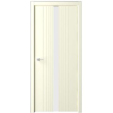 Межкомнатная дверь эмаль Albero Геометрия 8 слоновая кость остеклённая