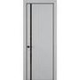 Фото межкомнатной двери керамик MN 5 шеллак серый стекло чёрное