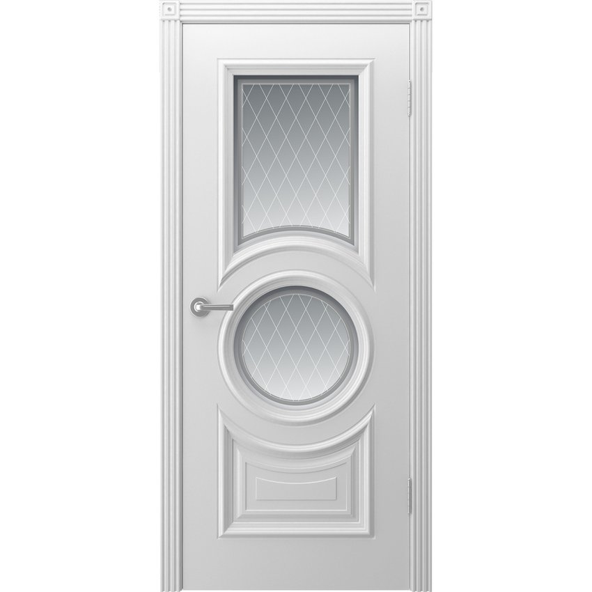 Межкомнатная дверь эмаль Богема белая со стеклом 4