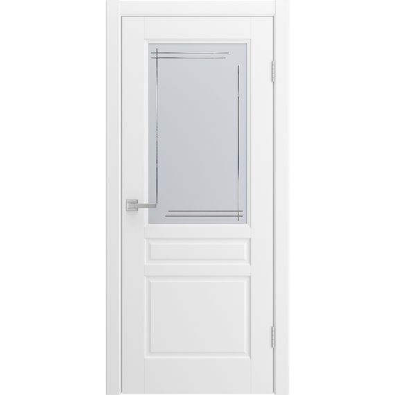 Фото двери Белли белая эмаль RAL 9016 со стеклом