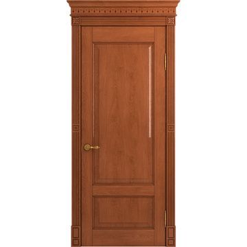 Межкомнатная дверь массив дуба Viporte Классика 1 табачный глянец глухая