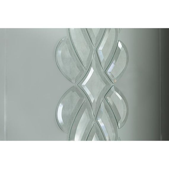 Межкомнатная дверь массив дуба Флоренция Декор табачный глянец со стеклом