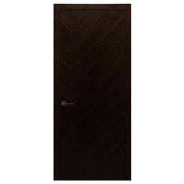 Межкомнатная дверь массив дуба Alvero Флэт-IХ орех чëрный глухая