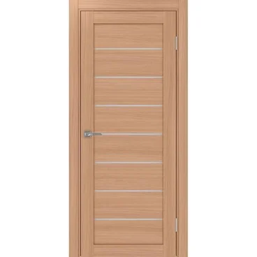 Межкомнатная дверь экошпон Турин 508.12 ясень тёмный остеклённая