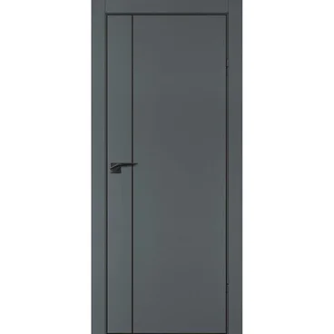 Межкомнатная дверь графит ПЭТ P-21 кромка ABS черная молдинг
