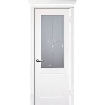 Межкомнатная дверь эмаль Текона Смальта 15 белая RAL 9003 остеклённая